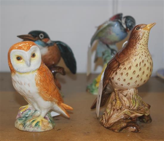 Beswick Chickadee 929, Song Thrush 2308, Kingfisher 2371 & Tawny owl 2026 (4)
